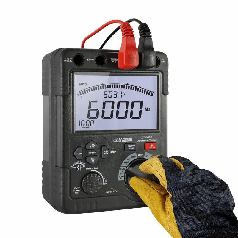 CEM DT-6605 High Voltage Insulation Resistance Tester AC DC Voltage Measurement High Precision Insulation Meter Megger CEM DT-6605 High Voltage Insulation Resistance Tester AC DC Voltage Measurement High Precision Insulation Meter Megger